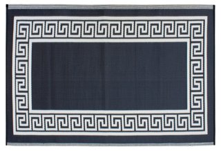 Athens Outdoor Rug, Black/Cream