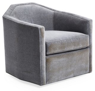 Mr Mrs Howard Swivel Swivel Chair Velvet Gray One Kings Lane