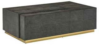 Mr Mrs Howard Eugenia Faux Shagreen Coffee Table Charcoal One Kings Lane