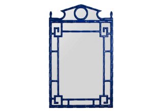 Pagoda Mirror, Navy Lacquer