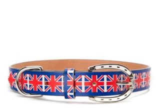 Union Jack Painted Leather Collar
