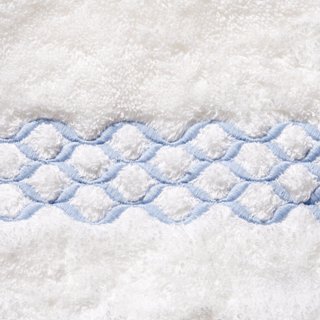 Matouk Cleo Towel Set, White/Blue One Kings Lane