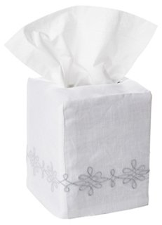 Bernini Tissue-Box Cover - Silver