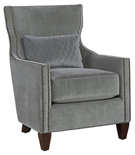 Eloise Accent Chair - Gray Velvet