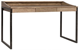 Ling Writing Desk - Washed Walnut - Noir