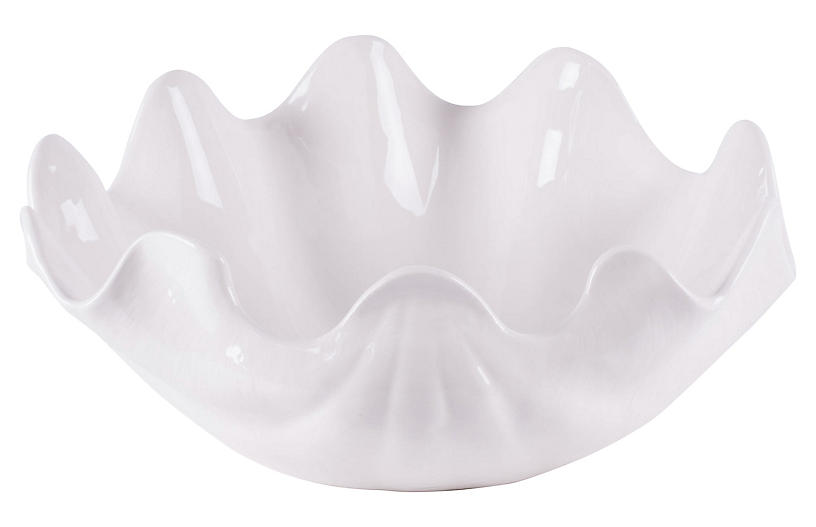 Cape Coral Shell Serving Bowl - White - Fitz & Floyd