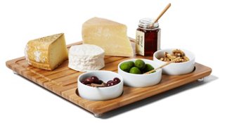 Three-Bowl Cheese Board - Bamboo