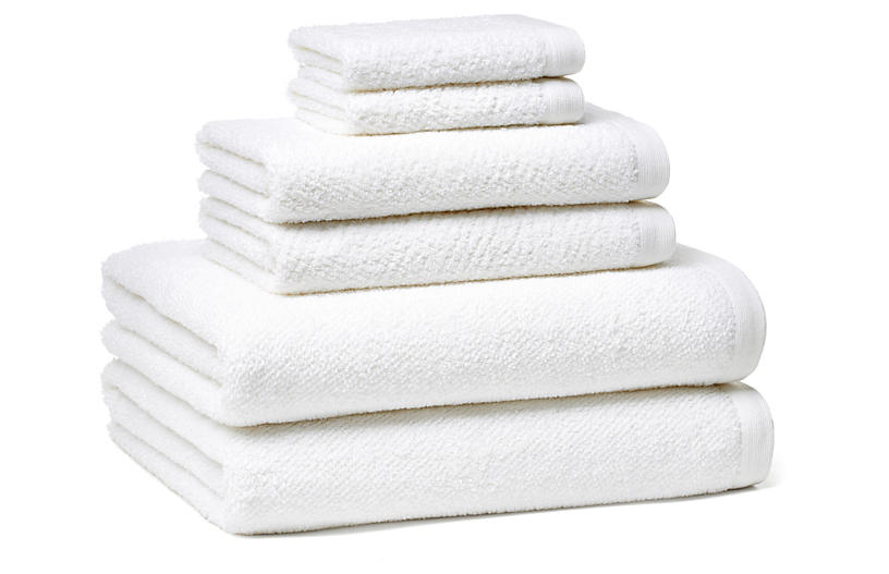 6-Pc Amalfi Towel Set - White - Peacock Alley