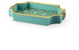 teal decorative tray