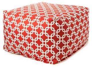 Links Outdoor Ottoman, Red