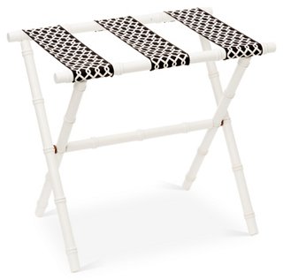 Eloise Bamboo Luggage Rack - White