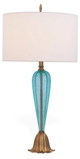 turquoise and gold lamp