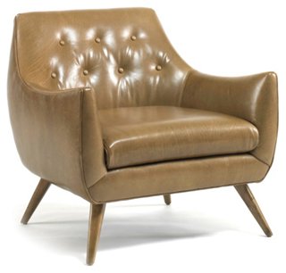 Marley Tufted Chair Camel Leather One Kings Lane