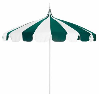 green and white umbrella