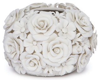 6" Alice Porcelain Flower Vase, White