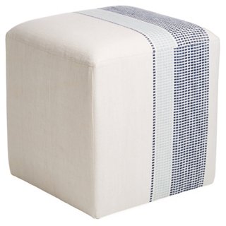 Imagine Home Azur Cube Ottoman Navy Turquoise One Kings Lane