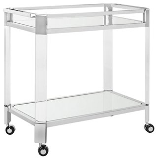 silver bar cart overstock