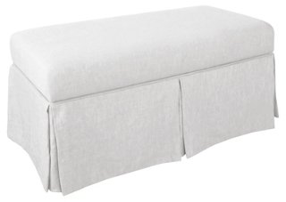 Storage Bench, White Linen