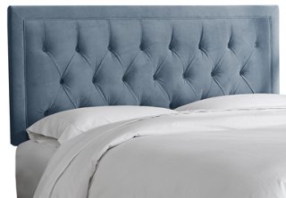 Blue Velvet Bed Frame Tufted Hanaposy