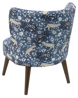 Bailey Accent Chair, Leopard Blue Accent Chairs Chairs Living