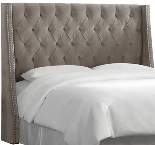 Sophia Wingback Headboard - Smoke Velvet