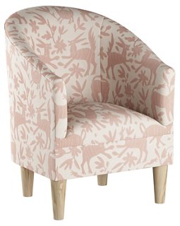 Ashlee Barrel Accent Chair, Pink Otomi