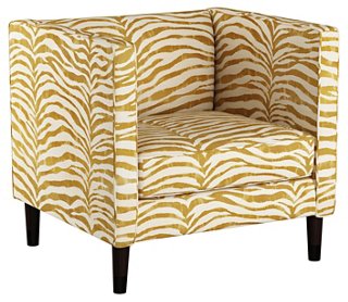 Huey Club Chair - Ochre Zebra