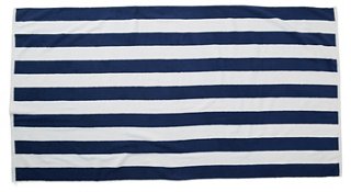 Cabana Stripe Beach Towel, Navy | One Kings Lane