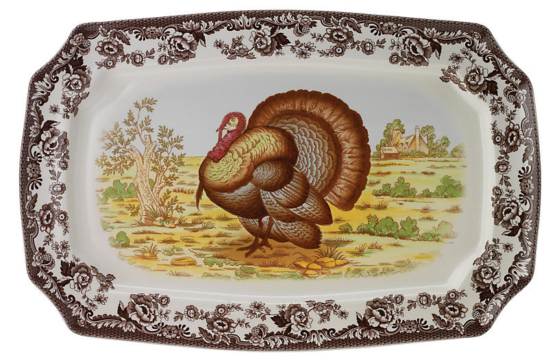 Woodland Turkey Rectangular Platter - Spode