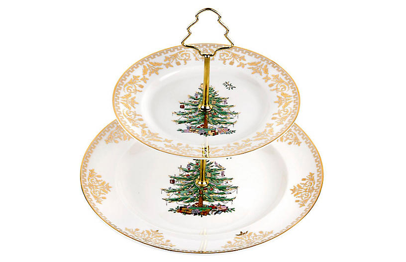 Gold Collection 2-Tier Cake Stand - Spode