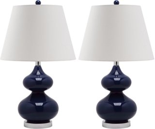 Bethany Table Lamp Set, Navy Blue | One Kings Lane