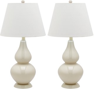 white table lamp set