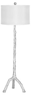 Painted Branch Floor Lamp - Silver