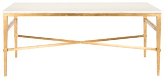 Abilene Coffee Table, White/Gold One Kings Lane