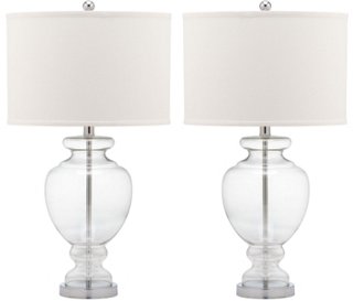 silver table lamps set of 2