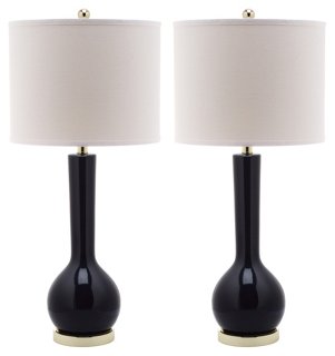 Table Lamps, Navy Blue. #gourdlamp #tablelamps #lighting #interiordesign