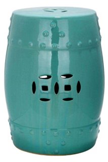 Naimh Ceramic Garden Stool, Teal*