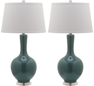 teal table lamp shade