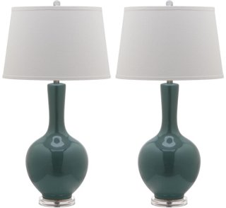 teal table lamp shade