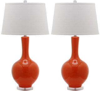 orange table lamps