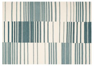 Arlin Flat-Weave Rug, Blue/Ivory