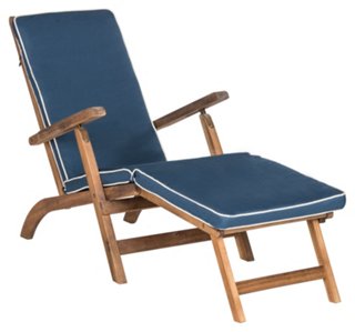 Outdoor Ernest Lounge Chair, Blue | One Kings Lane