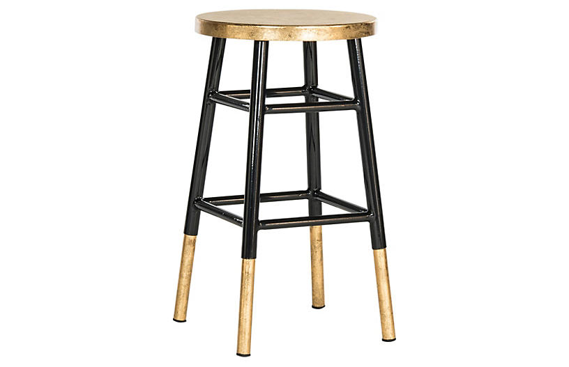 Lacie Counter Stool - Black/Gold