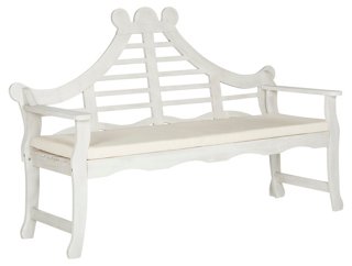 Pagoda Outdoor Bench - White