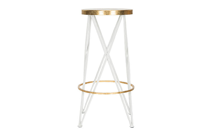 Hester Barstool - Gold/White