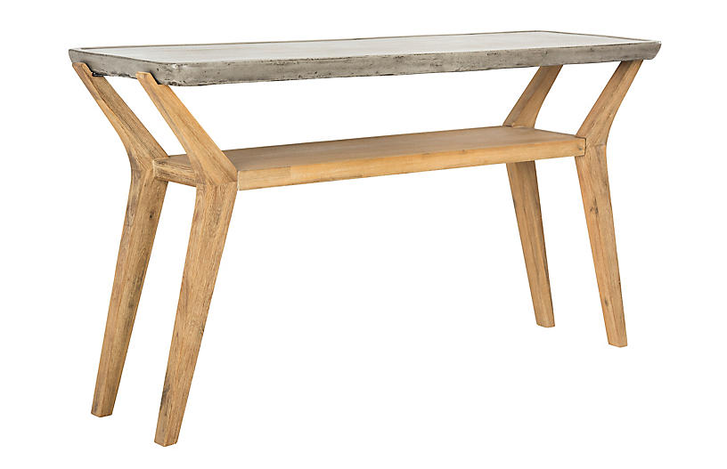 Schultz Console - Natural/Gray