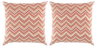 Chevron 18x18 Pillow S/2, Red