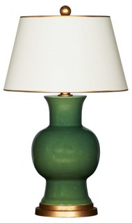 green gold lamp