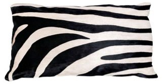 Zebra Hide Lumbar Pillow - Black/White - Le-Coterie