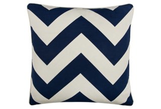 Chevron 18x18 Pillow, Indigo